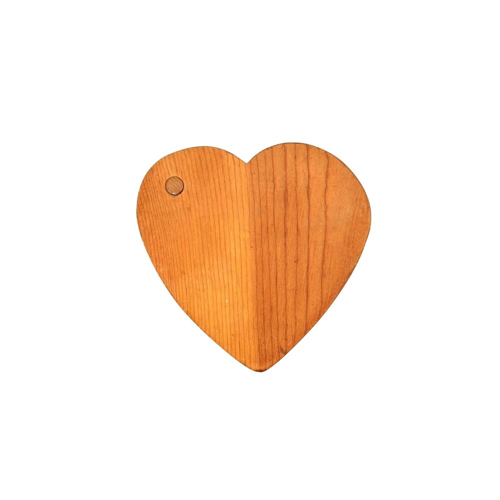 Vtg Handmade Heart Shaped Wood Trinket Box sliding Lid Country Rustic Decor